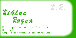 miklos rozsa business card